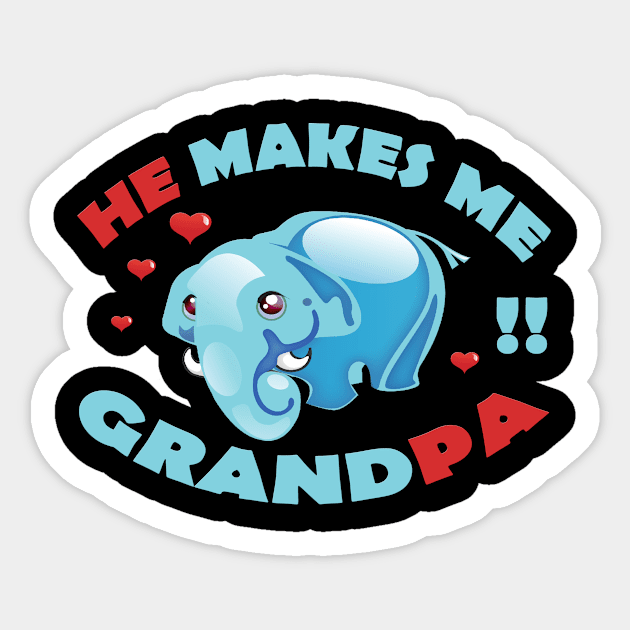 Funny Grandpa Elephant Baby Fathers Day T-Shirt Sticker by Nassif